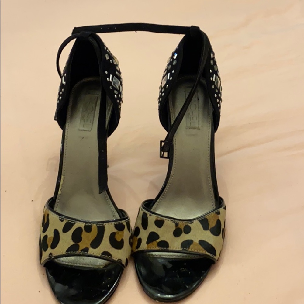 Rachel by Rachel Roy real fur studded 4” heels